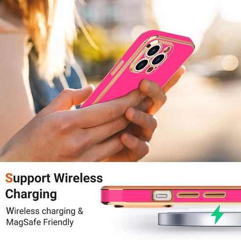 Teageo Compatible with iPhone 14 Pro Case for Girl Women Cute Love-Heart Luxury Bling Soft Back Cover Raised Camera Protection Bumper Silicone Sho...