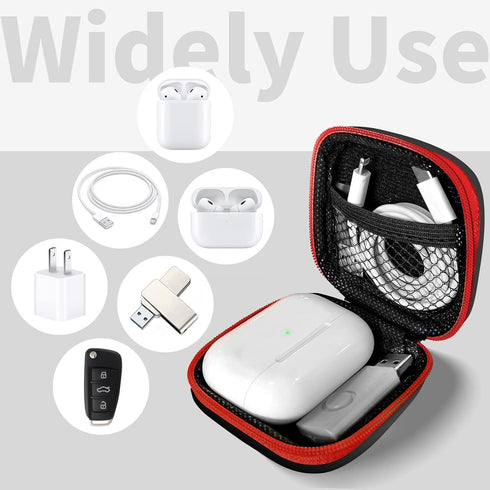 MOLOVA Square Earbud Case Portable EVA Carrying Case Storage Bag Cell Phone Accessories Organizer with Carabiner for Earphone, Earbud, Earpieces, ...