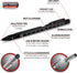 Performance Tool W9217 2 pk. Multi-Function Aluminum Black Ballpoint Pens, LED Light Stylus Ruler Level Bottle Opener Slotted & Phillips Screwdriv...
