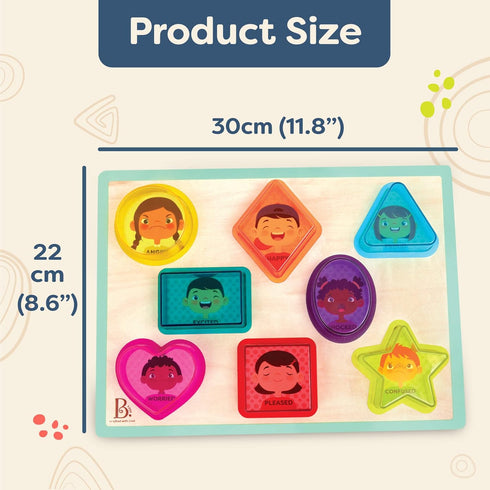B. toys- Shapes & Emotions- Chunky Puzzle – Toddler Puzzle – Geometric Shapes & Emotions – Classic Toys for Kids – 2 Years +...