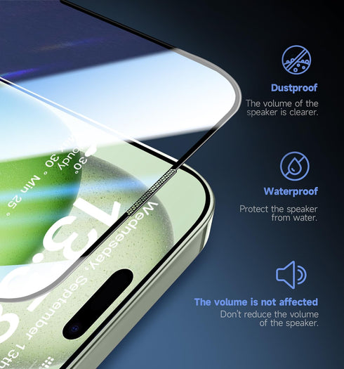 MAGIC JOHN 2 Pack for iPhone 15 Plus 6.7 inch Tempered Glass Screen Protector, Auto Dust-Elimination Installation, Bubble Free, Dynamic Island Com...