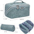 Travel Makeup Bags Cosmetic Organizer Bag: 3-Set Large Capacity Make up Bag - PU Leather Toiletry Bag for Women - Wide Open Portable Pouch with Di...