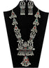 Ethnic Designer Traditional Indian Afghani Antique Silver Oxidized Black Polish Trishul Long Necklace Jewelry...