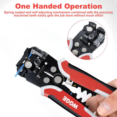 WGGE WG-014 Self-Adjusting Insulation Wire Stripper. For stripping wire from AWG 10-24, 3 in 1 Automatic Wire Stripping Tool/Cutting Pliers Tool, ...