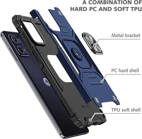 Asuwish Phone Case for Motorola Moto G73 5G with Tempered Glass Screen Protector Cover and Ring Holder Stand Slim Hybrid Protective Mobile Kicksta...