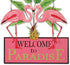 Sunset Vista Designs Kathy Hatch Pretty in Pink Flamingo Welcome to Paradise Sign, 14 by 10-Inch...