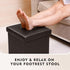 B FSOBEIIALEO Folding Storage Ottoman Cube Footrest Faux Leather for Living Room Seat Chest Brown 12.6"X12.6"X12.6"...