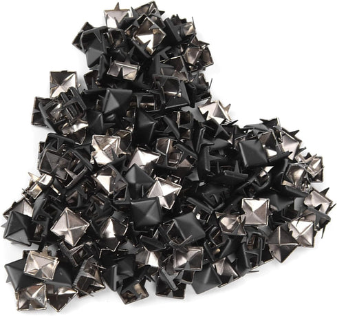 HEEPDD 200Pcs Rivets, 9mm Spike Studs DIY Leathercraft Spike Rivets Bag Leather Clothing Bag Decorative Shoes Rivet(Matte Black)...