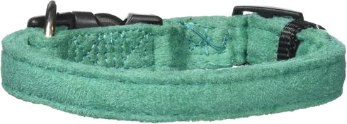 Dogline 5/8 x 11 to 17" Comfort Microfiber Soft Padded Pet Puppy Dog Collar, Small/Medium, Teal...