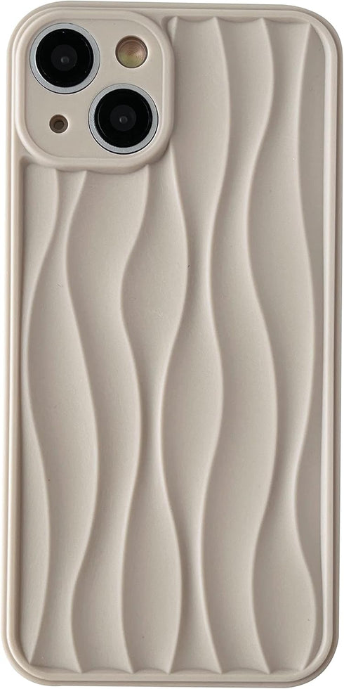 Caseative Water Ripple Pattern Wave Shape Compatible with iPhone Case (Beige,iPhone 14 Pro Max)......