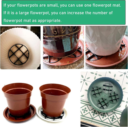 6 Pack Plant Saucer Drainage Rack Stand Flower Pot Level Feet Elevator Support Holder Vase Lifter Bottom Drainer Flowerpot Risers Plants Root Rot ...