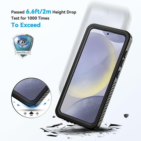 Lanhiem Magnetic for Samsung Galaxy S24 Case, IP68 Waterproof Dustproof, Built-in Screen Protector, Rugged Full Body Shockproof Protective Cover f...