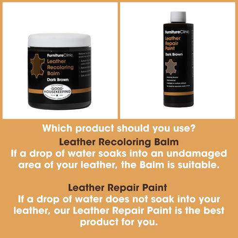 The Original Leather Recoloring Balm by Furniture Clinic - Camel Leather Dye for Furniture, Couches & Car Seats - Restore Scratched, Faded, & Dama...