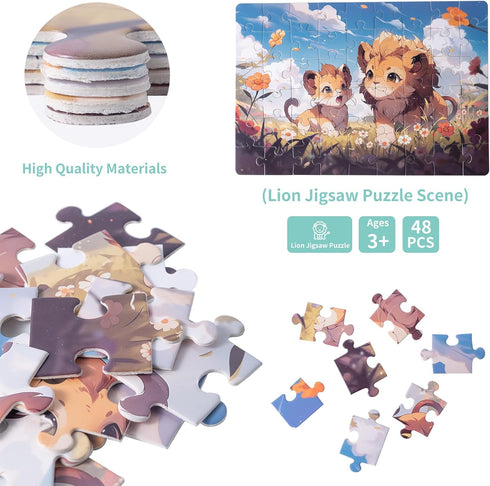 Puzzles for Kids,Animals Jigsaw Puzzles,54 Piece Puzzle for Toddler Ages 4-6 Years,Birthday Gift, for 3-8 Years Old,Children Preschool Educational...