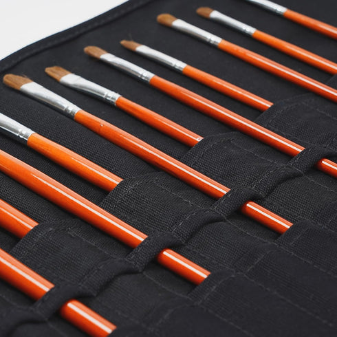 ECHSRT Paint Brush Holder Roll Up Paint Brush Case Storage for Artist Acrylic Oil Watercolor, Paint Brush Holders and Organizers 30 Slots?Black...