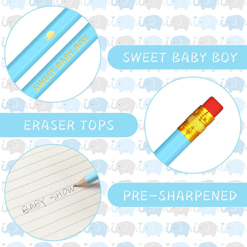 50 Pieces Baby Shower Half Pencils Golf Pencils with Erasers Pencils for Baby Shower 4 Inch Mini Presharpened Pencils for School Office Party Game...