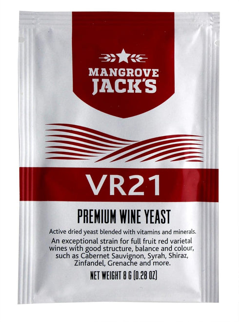 Mangroves Jack's Wine Yeast - VR21 8g treats 23L Full Fruit & Country Reds...