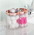 mDesign Plastic Canister Jar Organizer Set with Storage Lid - Home Decor Holder for Bathroom/Restroom Vanity Countertop, Cabinet - Holds Cotton Ba...