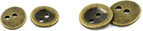 Bezelry Asymmetrical Oval Antique Brass Metal Blazer Button Set. 6 Pcs of 22mm, 8 Pcs of 17mm...