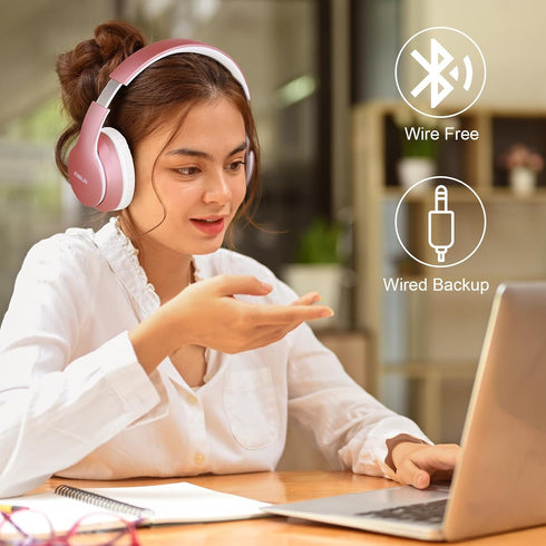 B9 Wireless Headphones Over-Ear, 60 Hours Playtime Lightweight Folding Hi-fi Stereo Bass Bluetooth Headset with Mic, Volume Control Headphones for...