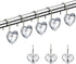 Actpe Decorative Crystal Heart Shape Shower Curtain Hooks Rust Resistant Hooks Glide Shower Ring Hangs Holder Bling for Bathroom, Pack of 12...
