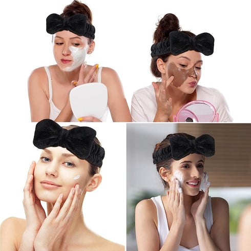 3PCS Makeup Headband and WristBand Set, Skincare Spa Headband for Washing Face,Towels Wrist band for Women Girls Prevent Liquid Spilling from Arms...