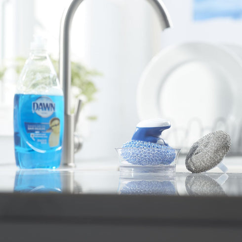 Dawn Handi Scrub and Storage Dish, 3.4 x 4.2 x3.7 Inch, White/Blue...