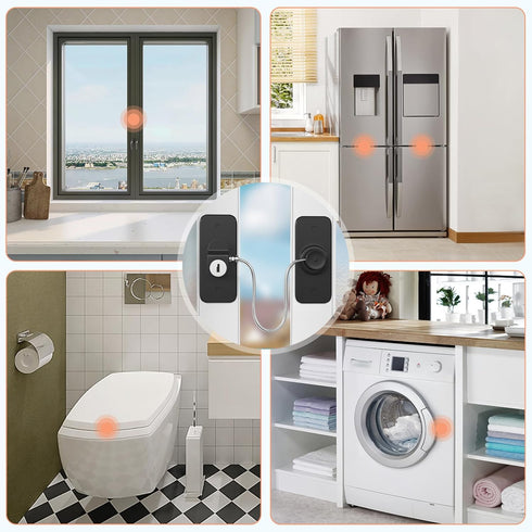 AOSITE Mini Fridge Locks for Kids No Drill Refrigerator Locks for Adults Cupboard Lock Child Safety Locks for Cabinets Drawer Locks Freezer Lock B...