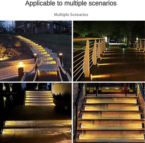 Solar Step Lights, Stair Fence Triangle Lights IP67 Outdoor Waterproof LED Deck Light for Garden Yard Patio, Porch, Front Door, Outside, Pathway, ...