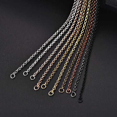 LANBEIDE 40 Packs 10 Colors Brass Necklace Chains 21 Inch Link Cable Chain Necklace with Lobster Clasps Bulk for Jewelry Making...
