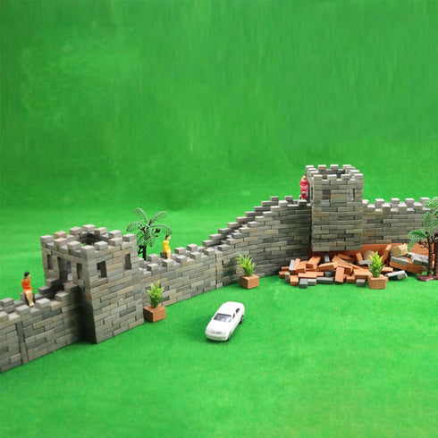 Woohome 222 PCS Mini Grey Roof Tiles Mini Wall Bricks Set, DIY Materials Miniature Brick Scale Model Bricks and Miniature Tiles Roof Tiles Dollhou...