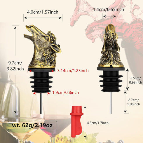 LKKCHER Horse Head 2-in-1 Wine Aerator Bottle Pourer and Stopper for Men Women Horse Racing Fans, Liquor Bottle Pourers Spout for Alcohol Spirits,...
