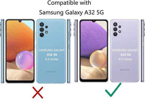 for Samsung Galaxy A32 5G Case with Screen Protector, Military Grade 16ft Drop Tested Cover, Blue...