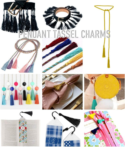 MSCFTFB 120 Pieces 5inch Silk Floss Tassels with Hang Loops Mini Tassels Mala Tassel Kits for Bookmarks Earring Dreamcatcher Jewerly Making Belt C...