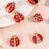 12Pcs Ladybug Brooch Pins Small Rhinestone Ladybug Lapel Pins Bling Clothing Decorations for Shirts Dress Backpack Jacket Hat, Red...