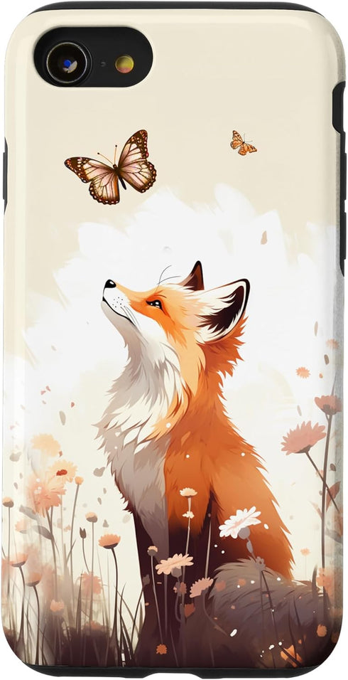 iPhone SE (2020) / 7 / 8 Fox Butterfly Forest Animal Case...