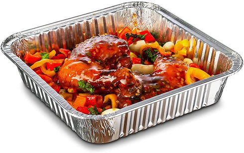 10pack- 8 x 8 Aluminum foil Pans Disposable Heavy Duty Square baking Cake Pans, Cooking Tins Homemade Breads Oven Pans,Foil Pans, Baking cake Pans...