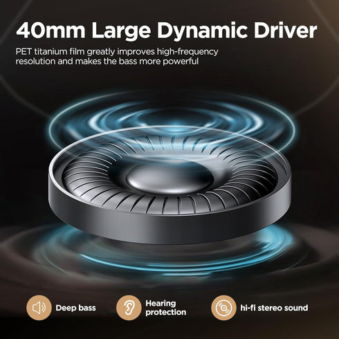 Noise Cancelling Headphones: Wireless Over Ear Bluetooth Headphones with 130H Playtime - Hi-Res Sound Custom EQ via App Deep Bass Comfort Fit Ear ...