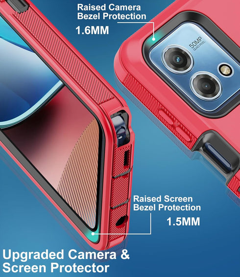 for Moto G Stylus 2023 4G Case, with Built in Screen Protector Heavy Duty Drop Protection,Full Body Rugged Shockproof Protective Phone Cover for M...