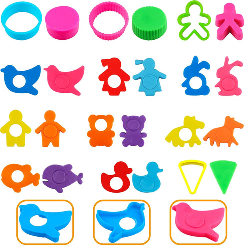 FRIMOONY Dough Tools Set for Kids, Various Animal Molds, Rolling Pins, Random Color, 47 PCS...