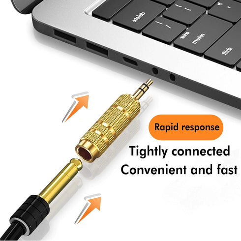 Headphone Adapter 6.35mm (1/4 Inch) Male to 3.5mm (1/8 Inch) Female and 3.5 mm Male Plug to 6.35 mm Female Jack, Audio Stereo TRS Converter Adapte...