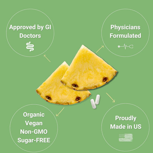Yuve Bromelain 500mg - High Potency 2400GDU Supplement - Bromelain 500mg, Bromelain Powder - Gut & Joint Health - Fresh Pineapple - 120 Vegan Caps...