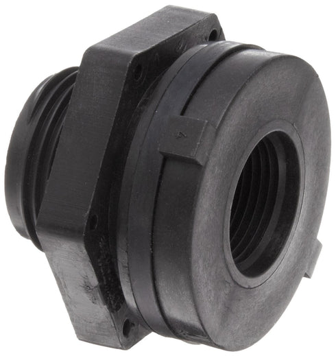 Dixon 60401 Polypropylene Pipe and Welding Fitting, Bulkhead, 3/4" NPT Female, 1-3/8" Hole Size...