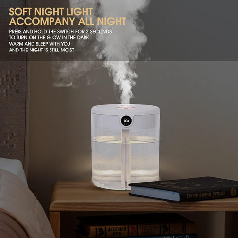 Desktop Humidifier,Humidifier For Bedroom, Plants, Office, Baby Room,humidifier sensor, real-time monitoring and adjusting humidity,2L,Auto Shut-O...