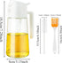 Ponpon Oil Sprayer for Cooking, 16oz Olive Oil Spray Bottle, Oil Dispenser for Kitchen for Barbecue, Salad, Cooking, Baking (White)...