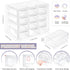 Desk Storage Organizer with 12 Mini Drawers, FODIENS Clear Desktop Craft Drawer Cabinet, Stackable Storage Box Caddy for Makeup Jewelry Office Cra...