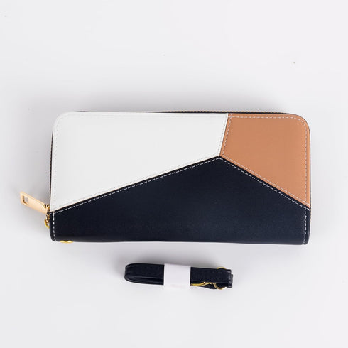 Wallet for Women - Large Faux Leather Women's Zipper Wristlet Wallet with Detachable Strap - Long Clutch Wallet with Cell Phone Pocket (Black and ...