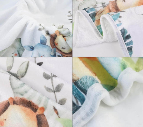 Safari Baby Milestone Blanket with Birth Stat Sign, Jungle Animals Baby Growth Chart Monthly Blanket, Watch Me Grow Safari Animals Baby Nursery fo...