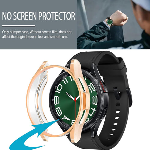 Wugongyan Case Compatible with Samsung Galaxy Watch 6 Classic 43mm 47mm Soft TPU Slim Cover Protective Bumper for Galaxy Watch 6 Classic 47mm Smar...