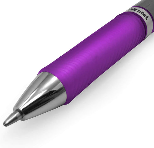 Energel BL80 Retractable Liquid Gel Ink Rollerball Pen - 1.0mm - Violet - Pack of 5...